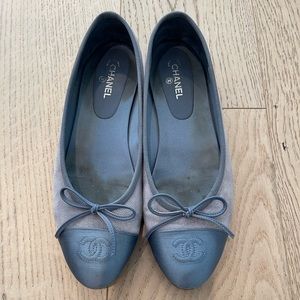 Chanel Ballerina Flats Blue Denim
